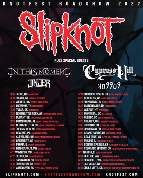 slipknot tour dates